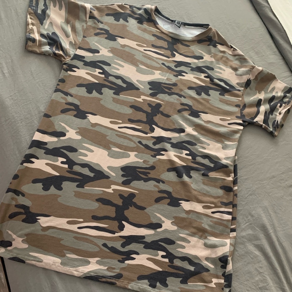 Camo Print T-shirt Dress